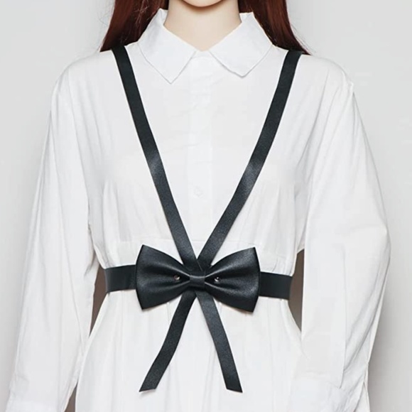 Plus size belt, Punk Belly waist belt, body chain plus, black leather belt, plus main image 7